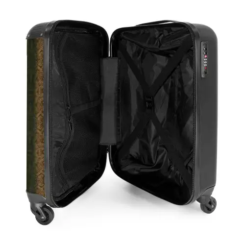Bruine slangenhuid met symmetrische schubstructuur NBS - Handbagage koffer - Kinderen Unisex middel -binnenkant