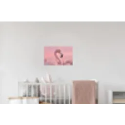 Flamingo - Portret - Roze Muursticker klein -kinderkamer
