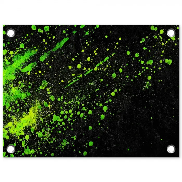 Gaming - Spetters - Groen - Chaotisch - Groen tuinposter los doek klein -3d