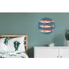 Vissen - Rood - Blauw Wandcirkel aluminium klein -slaapkamer