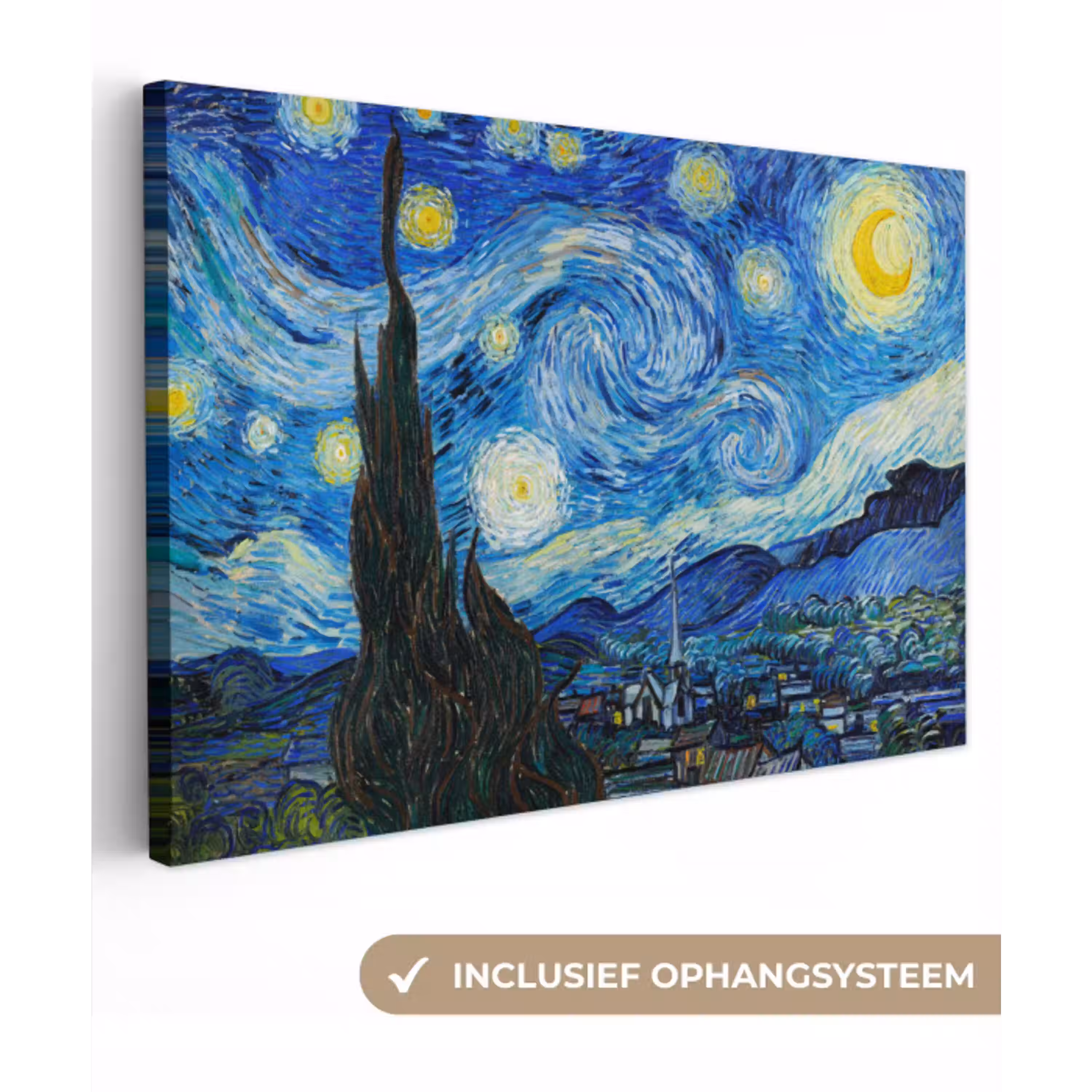 De sterrennacht - Vincent van Gogh canvas 2cm klein -3d