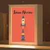 Raket - Planeten - Rood Light Box met kabel (Kinderlampje) klein -zzz_3d_website