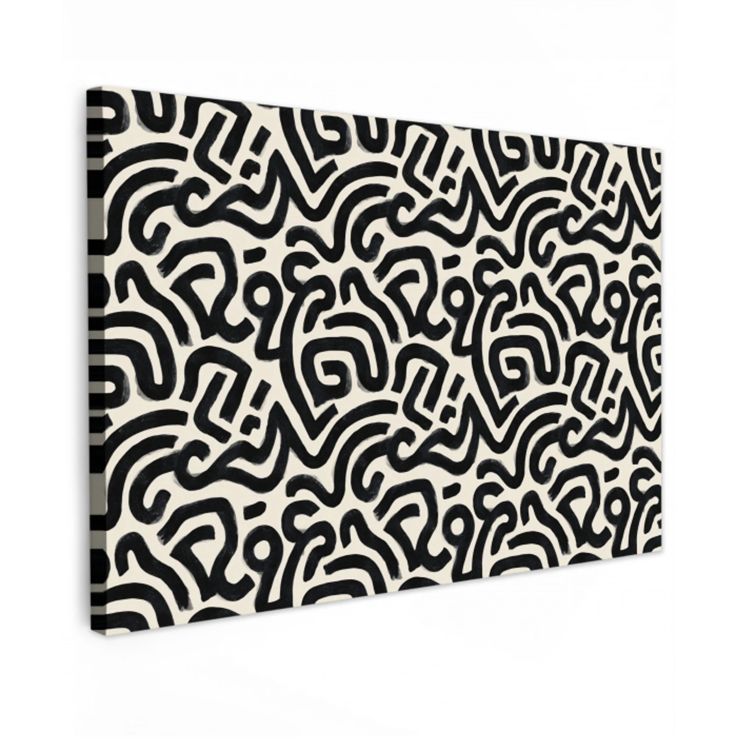 Modern - Abstract - Zwart canvas 2cm klein 34 -z3d