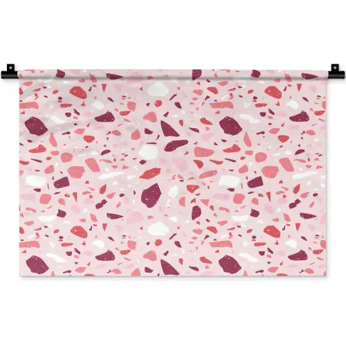 Terrazzo - Patroon - Roze Wandkleed katoen klein 269 -zz3d