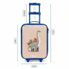 Blauwe dinosaurus op een beige achtergrond Kinderkoffer - Blauw klein -productfoto_formaten