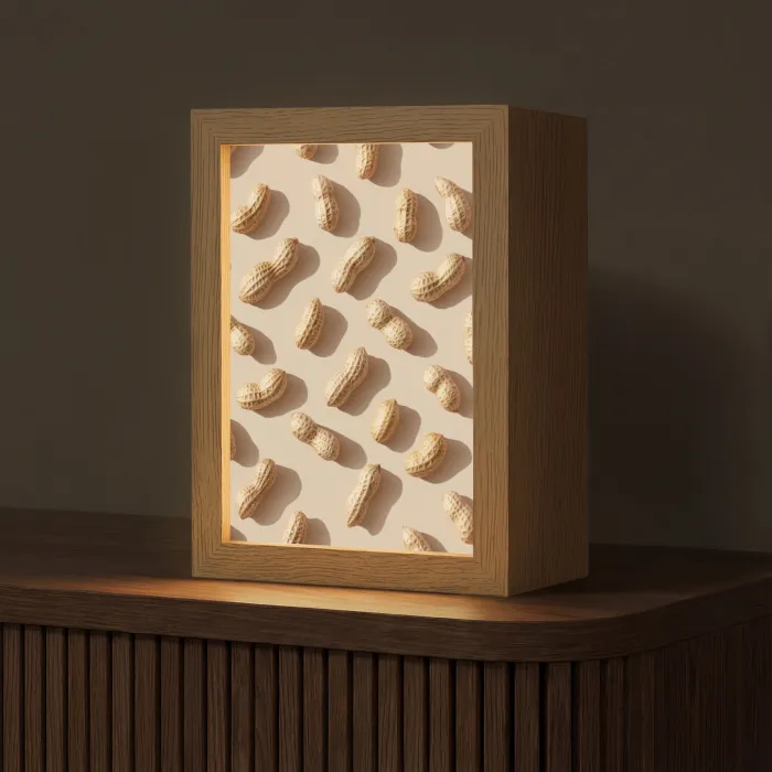 Pinda's - Patroon - Beige Light Box met kabel (Tafellamp) klein -z3d_website