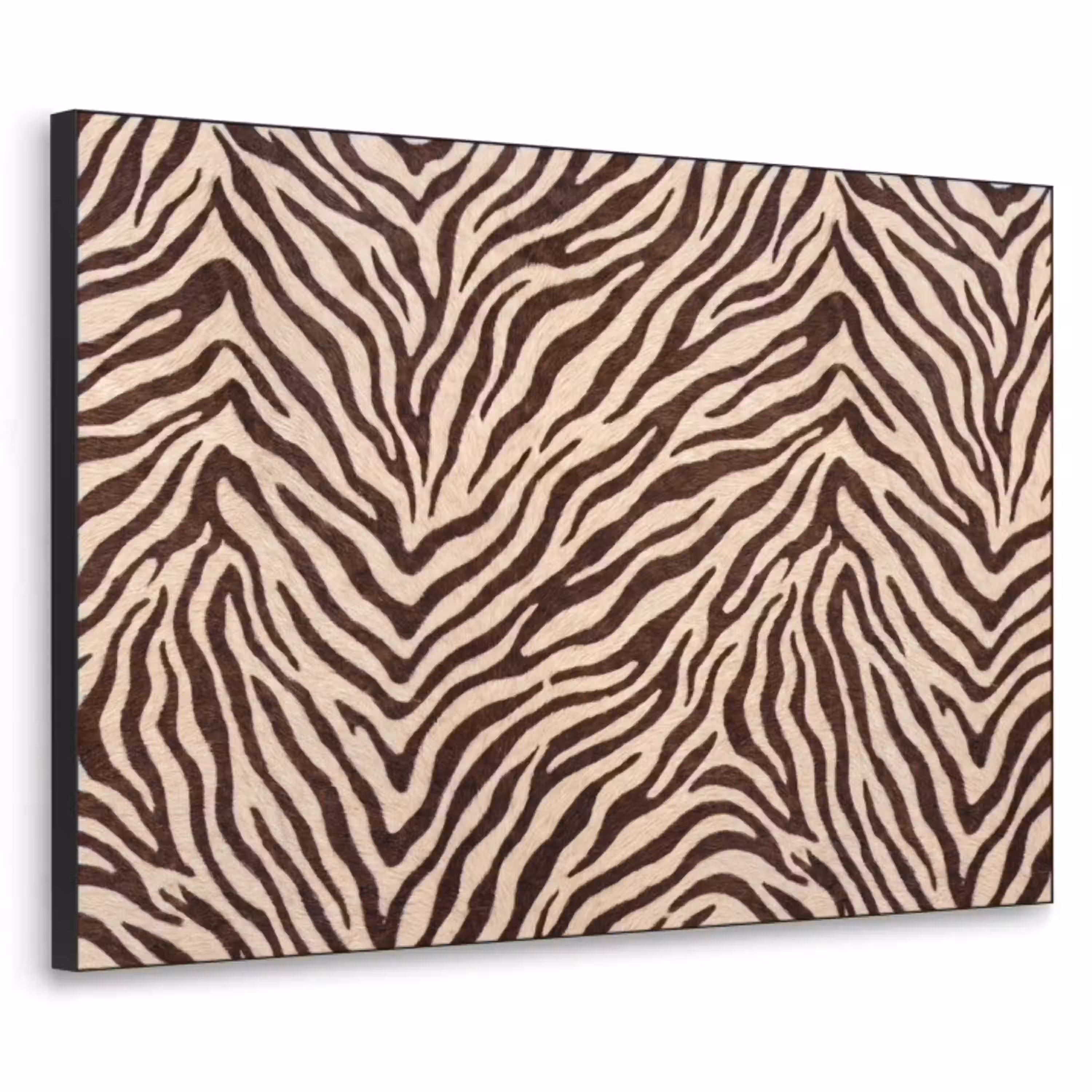 Zebra - Strepen - Bruin Textielframe zwart klein -3d