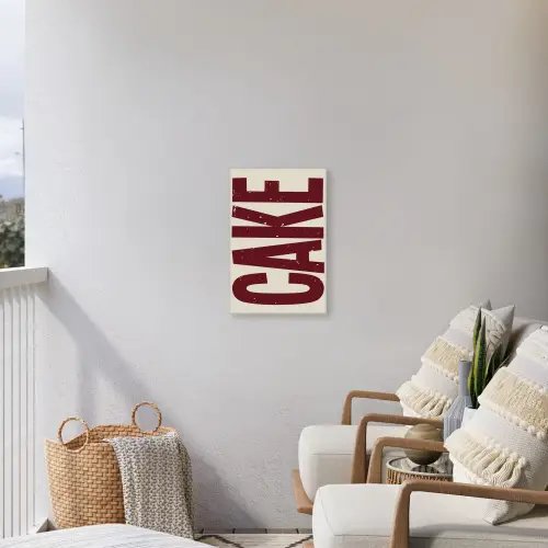 Red - Cake - Decoratie - Eten Tuinposter op houten frame 2 cm dik klein -sfeer1