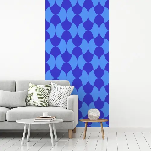 Blauw - Maanvlakken - Patroon fotobehang vinyl groot 64 -woonkamer