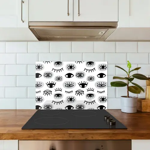 Ogen -  Gestileerd - Expressief keuken achterwand spatscherm klein 900 -sfeer2