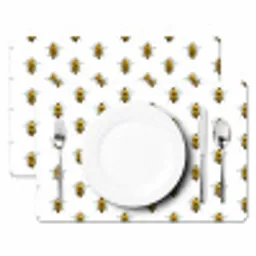 Bijen - Tijdloos - Wit Placemat vinyl groot 368 -zzsfeer2_Kitchenyeah-website