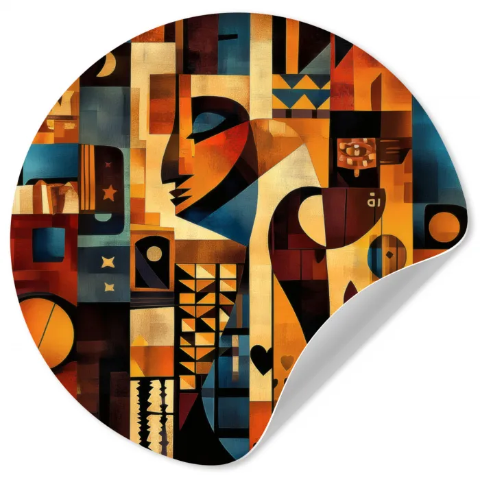 Figuren - Abstract - Symbolen Wandcirkel behangsticker klein -3d
