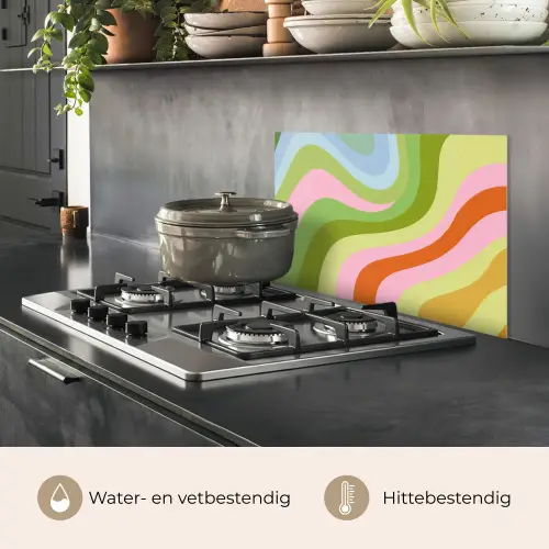 Lijnen - Pasteltinten - Golvend keuken achterwand spatscherm klein -usp_NL