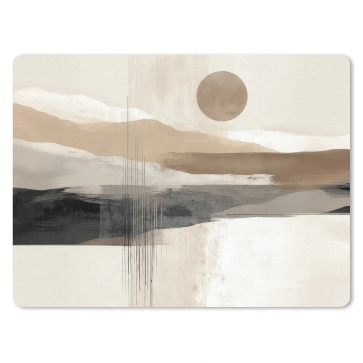 Minimalistisch - Landschap - Dimensie muismat rubber klein -3d
