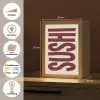 Sushi - Rood - Japandi - Decoratie Light Box met kabel (Wandlamp) klein -USP_websiteoverzichtNL