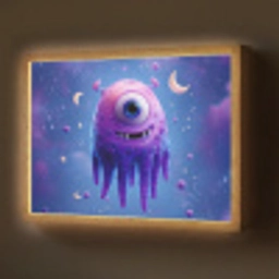 Monster - Ruimte - Sterren - Paars Light Box met batterij (Wandlamp) middel -z3d_website