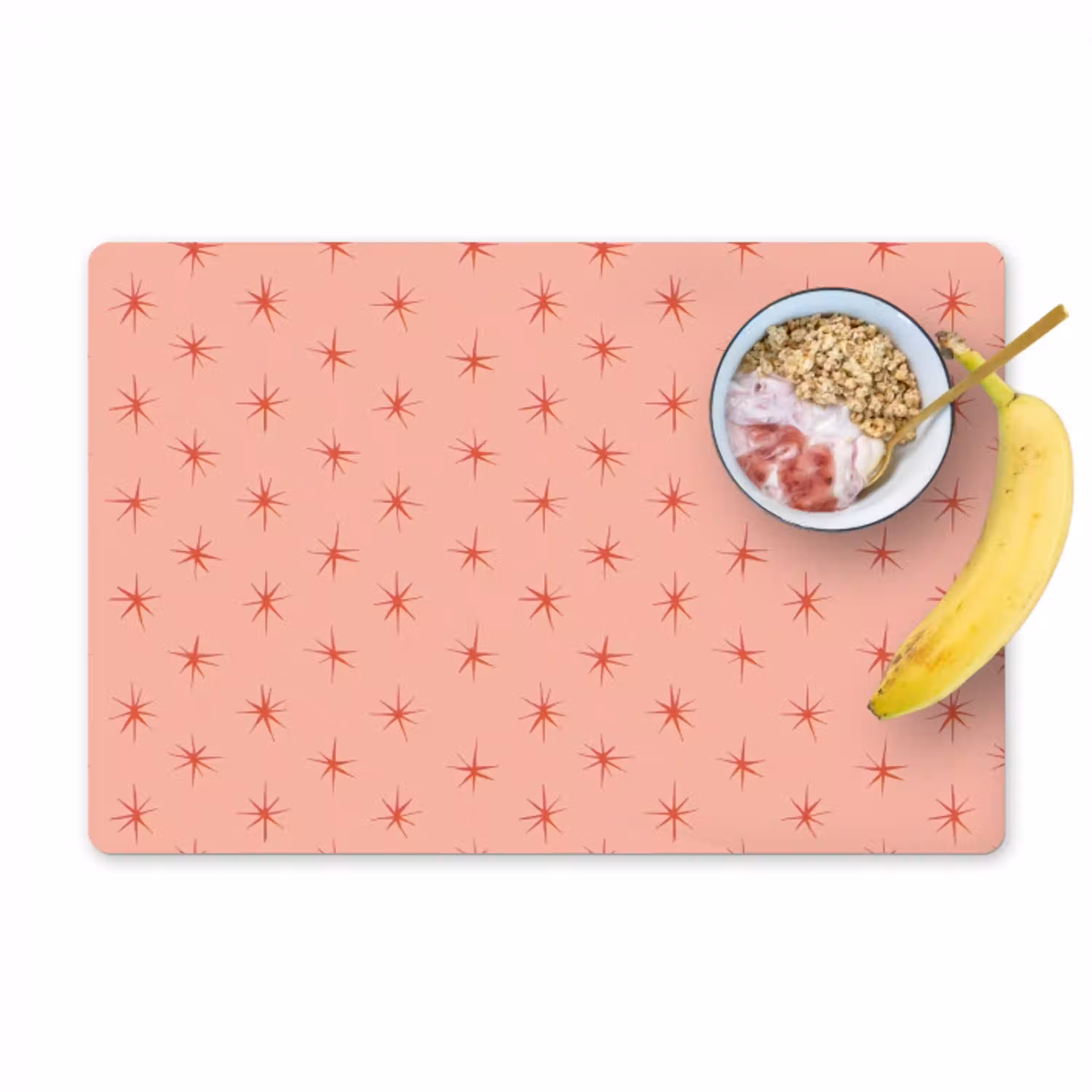 Sterretjes - Patroon - Oranje Placemat vinyl groot 368 -zzzproduct_Kitchenyeah-website