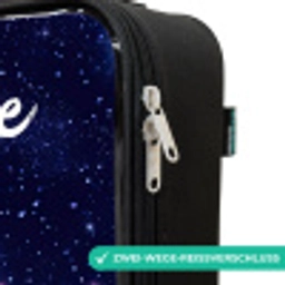 Sterren - Galaxy - Blauw - Roze Kinderkoffer - Zwart klein -rits_DE