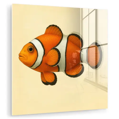 Vis - Oranje - Strepen plexiglas 5mm klein -zzzproduct_nieuw