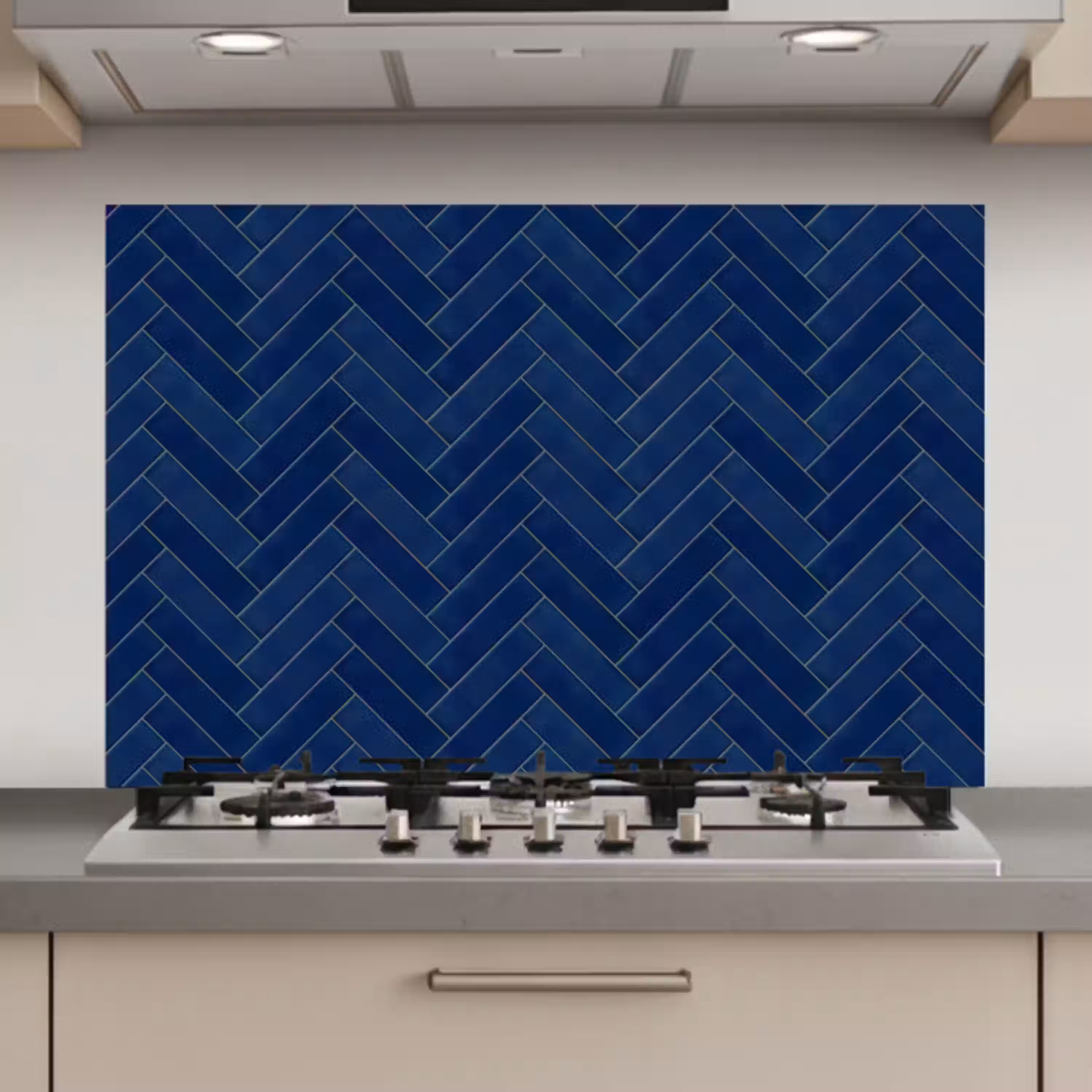 Visgraat - Wandtegel - Donkerblauw - Navy Blue keuken achterwand spatscherm klein 900 -3d_website