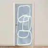 Abstract - Blauw - Kunst deurposter klein -3d_beige