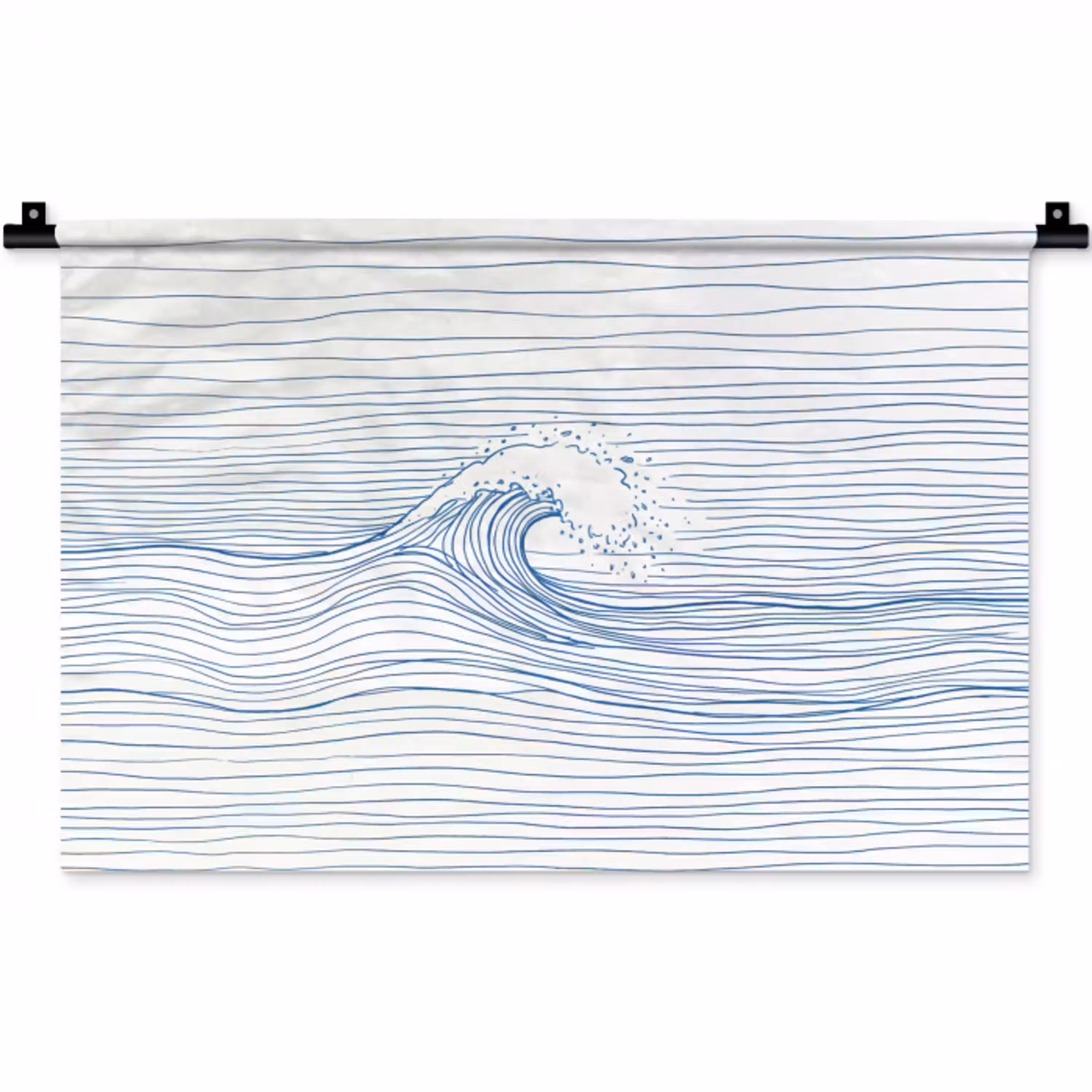 Golf - Brekende - Natuur - Minimalistisch - Blauw Wandkleed katoen klein -zz3d