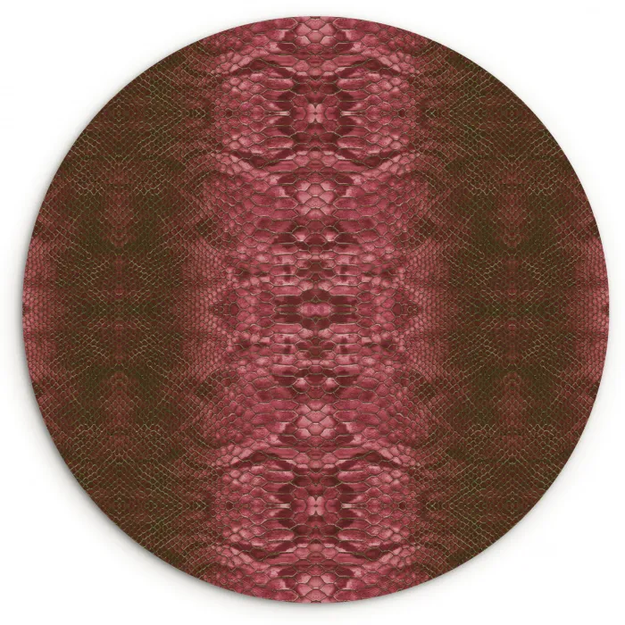 Slang - Boa - Roze - Groen Wandcirkel plexiglas klein 852 -3d