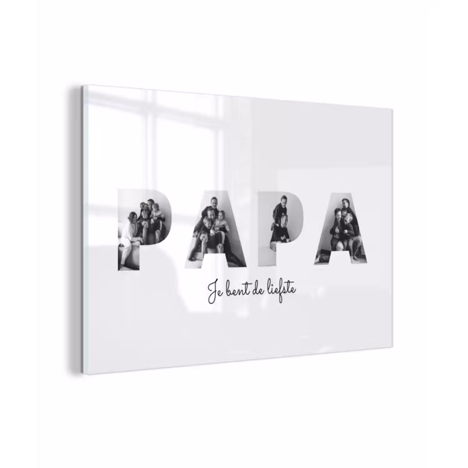 Gepersonaliseerd glas schilderij - Papa - Lettercollage