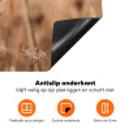 Schermbloem - Droogbloem - Winter - Beige - Minimalistisch Inductie beschermer vinyl 3mm klein -zzzzzzz-td-onderkant