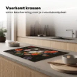 Stilleven met bloemen en een horloge - Schilderij van Abraham Mignon Inductie beschermer vinyl 3mm klein -sfeer1
