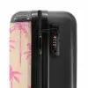 Patronen - Roze palmbomenpatroon op beige achtergrond NBS - Handbagage koffer - Kinderen Unisex middel -slot