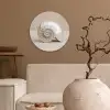 Schelp - Spiraal - Beige Wandcirkel kunststof plaat 5mm dik klein -sfeer1