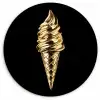 Ijs - Goud - Zwart - Eten KitchenYeah - Keuken - Wandcirkel Forex klein -3d