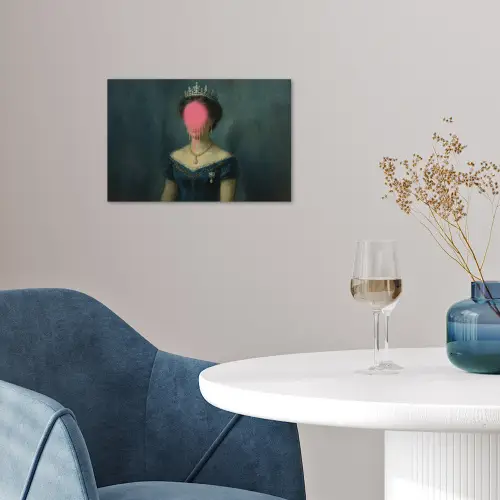 Kroon - Roze druipend verf - Portret poster papier klein -sfeer3