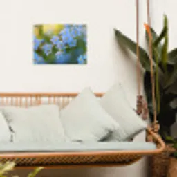 Bloemetjes - Blauw - Vergeet mij nietjes tuinposter los doek klein -sfeer7