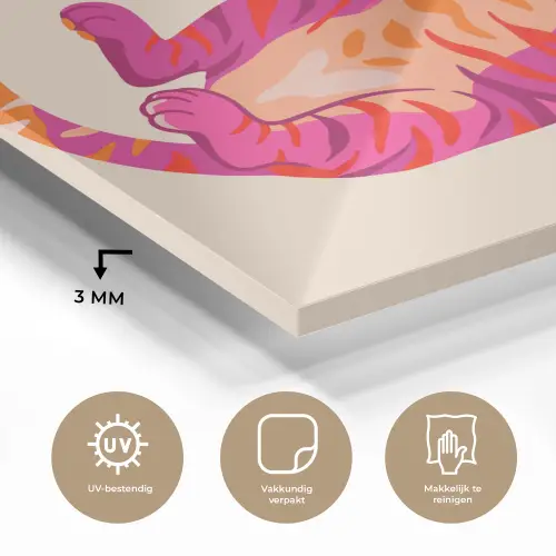 Tijger - Roze - Oranje plexiglas 5mm klein -sfeer2