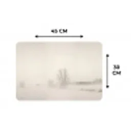 Boom - Mist - Sneeuw - Winter - Minimalistisch Placemat vinyl groot -specs