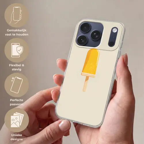 Oranje - Stokje - Waterijsje Telefoonhoesje iPhone 17 Pro klein -sfeer3_NL