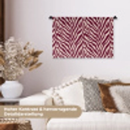 Zebra - Motief - Bordeaux - Rood Wandkleed katoen klein 269 -tsfeer1_DE