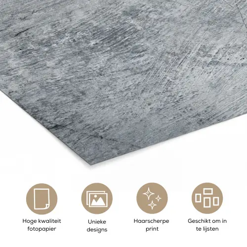 Beton - Grijs - Scheur poster papier klein -closeup_NL