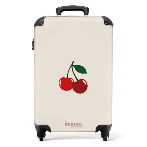 Kers op beige achtergrond NBS - Handbagage koffer - Kinderen Unisex middel -productfoto_recht