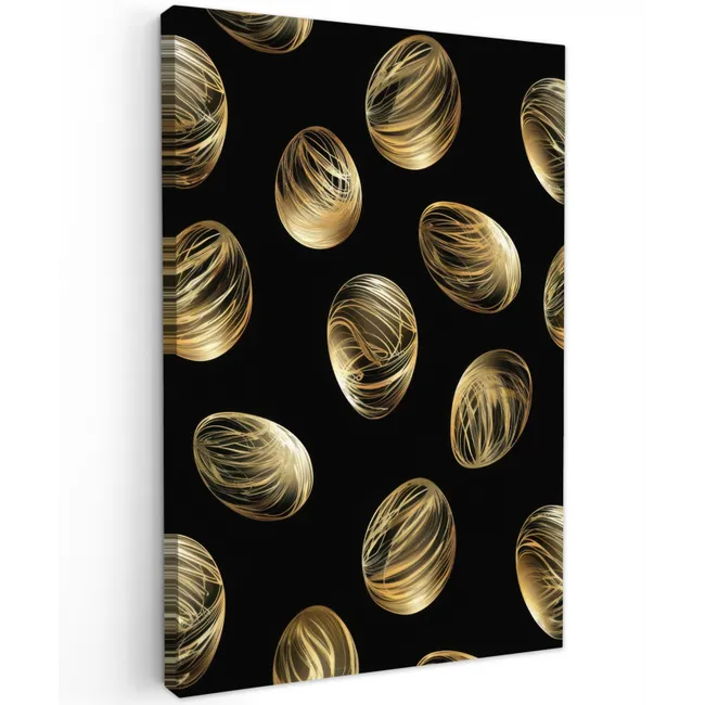 Eieren - Goud - Patroon Tuinposter op houten frame 2 cm dik klein -3d