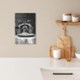 Wasbeer - Cute - Pasta - Tafelkleed - Zwart - Wit KitchenYeah - Keuken - Canvas klein -sfeer1