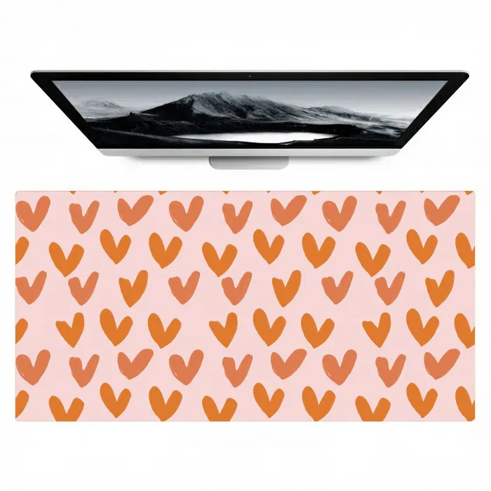 Hartjes - Getekend - Oranje Muismat XXL klein 681 -zzz3d