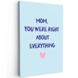 Moeder - Quote - Blauw Tuinposter op houten frame 2 cm dik middel -3d