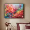 Olieverf - Kunst - Abstract - Kleurrijk Textielframe zwart klein -sfeer1