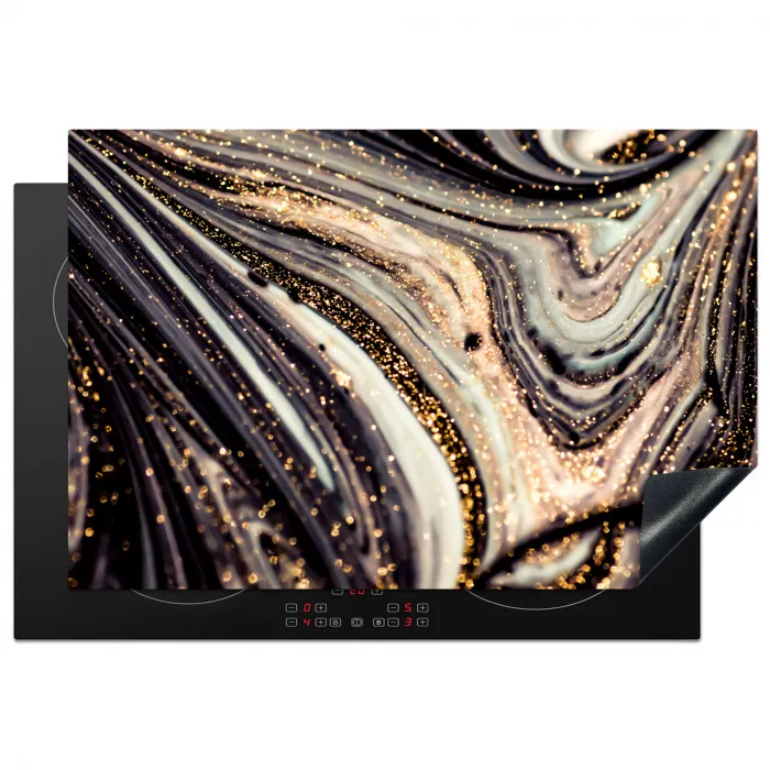 Kosmische Golven met Gouden Sterrenstof Inductie beschermer vinyl 3mm klein -3d