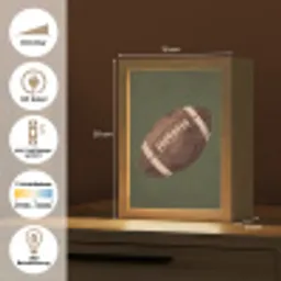 Football - Hout - Sport - Groen Light Box met kabel (Kinderlampje) klein -USP_DE