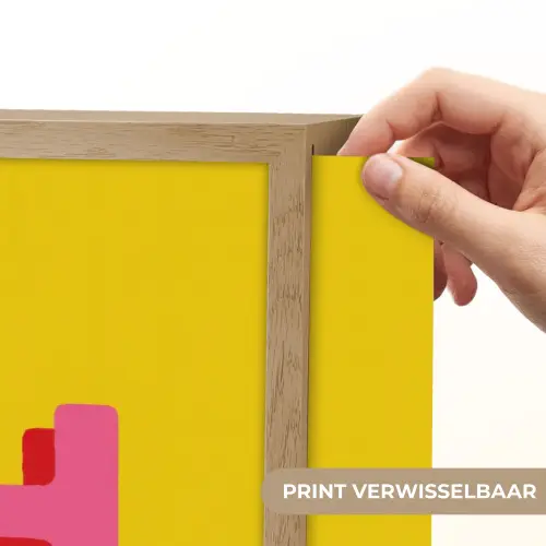 Geel - Roze - Oh - 3D Light Box met batterij (Wandlamp) middel -USP_websiteprintNL