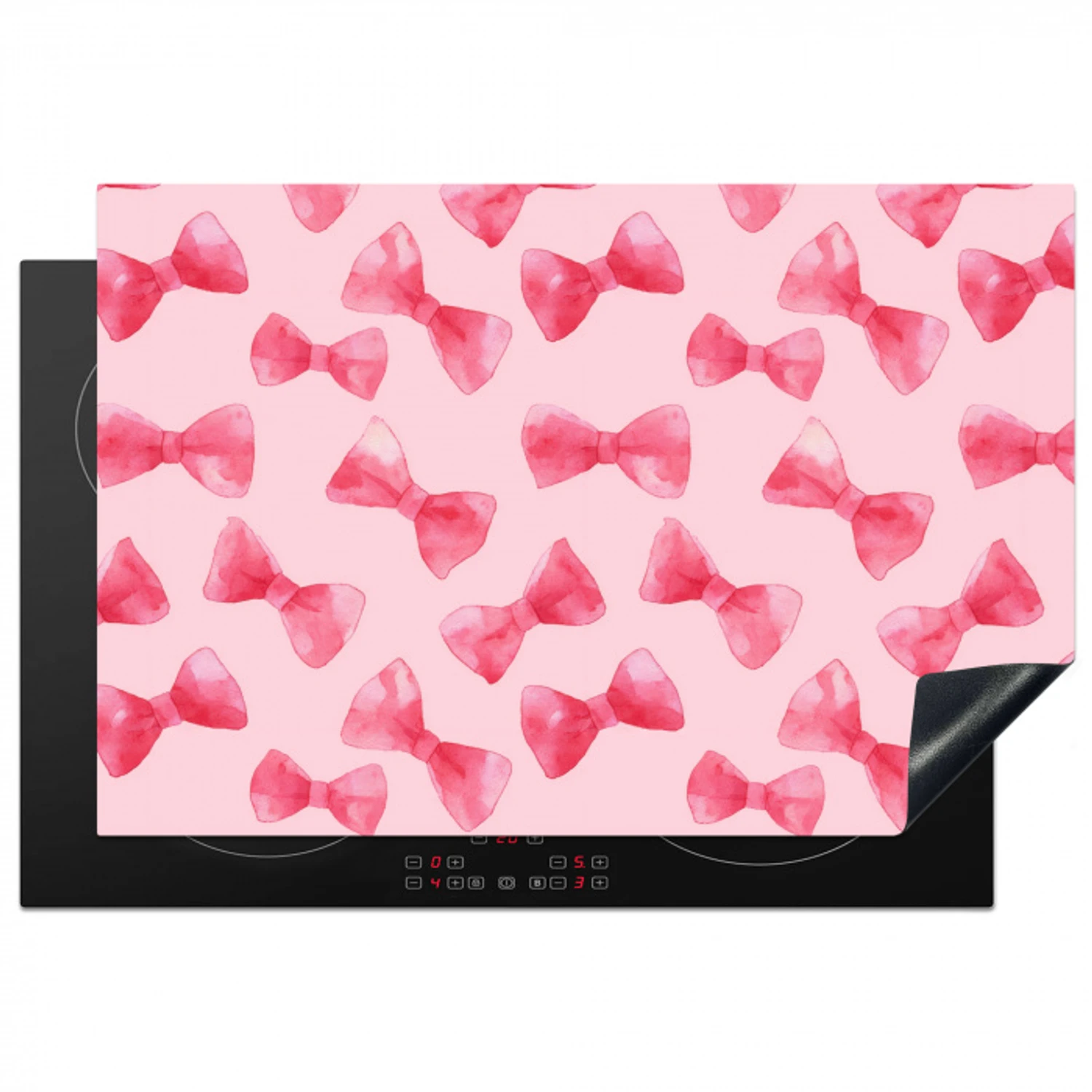 Strikken - Aquarel - Roze Inductie beschermer vinyl 3mm klein 276 -3d